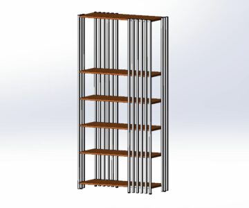 3D модель Стеллаж LOFT с размерами 1812 х 893 х 363 (ВхШхГ)