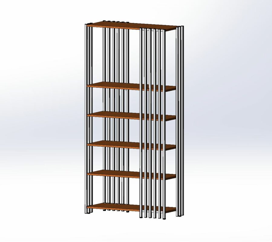 3D модель Стеллаж LOFT с размерами 1812 х 893 х 363 (ВхШхГ)
