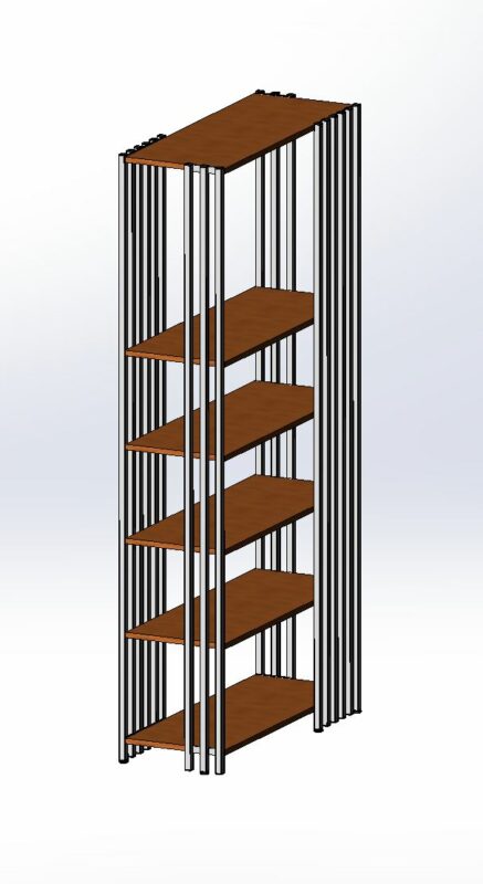 3D модель Стеллаж LOFT с размерами 1812 х 893 х 363 (ВхШхГ)