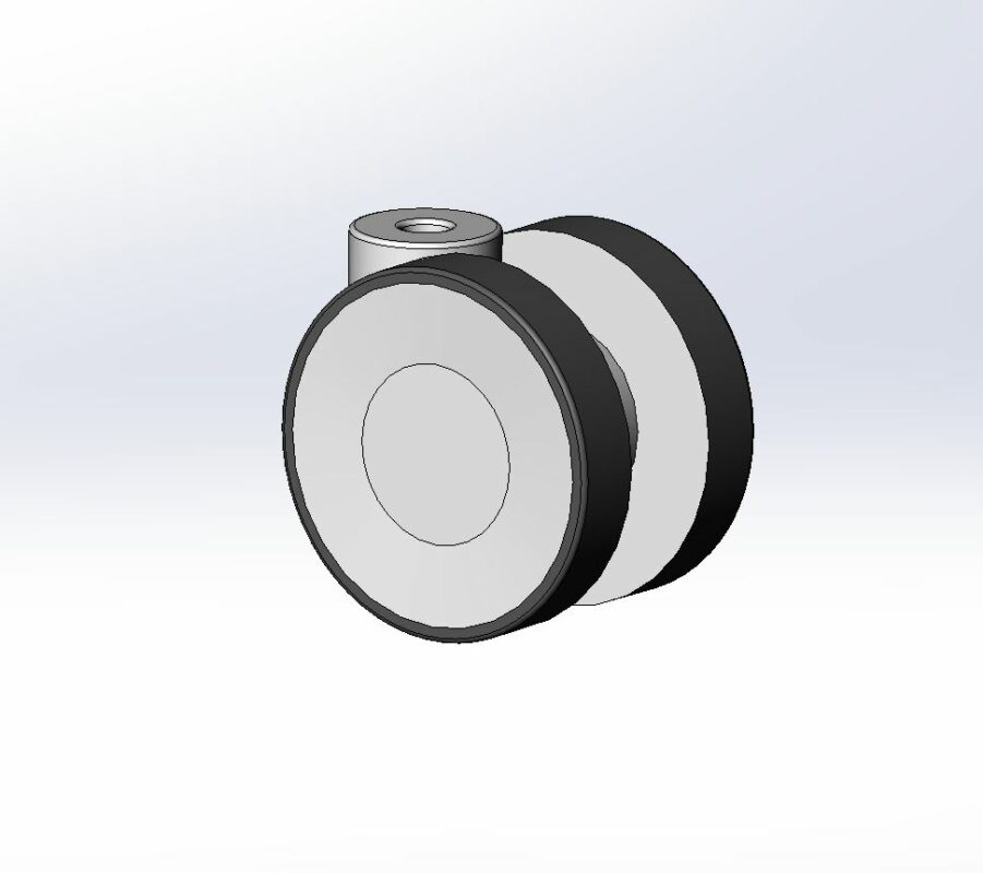3D модель Опора колесная 5925UAO075L51-10 RAL9002 / KICK PEDAL