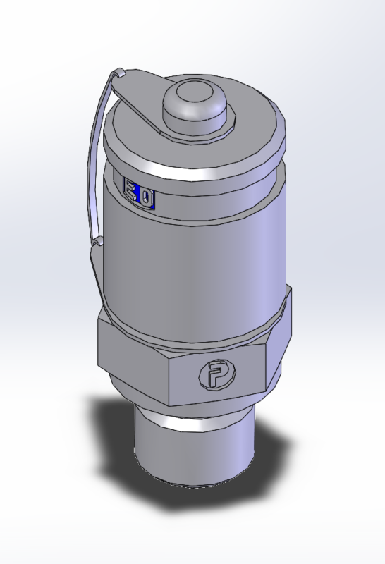 3D модель Адаптер POPPET VALVE TEST POINT 1-4-BSP CAP W-CHAIN (S10714G00C)