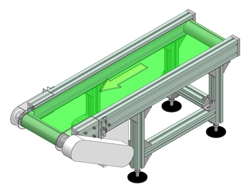 3D модель Ленточный конвейер Bifa-BFPS01-L1000-W200-H400
