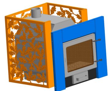 3D модель Банная печь с красивым кожухом