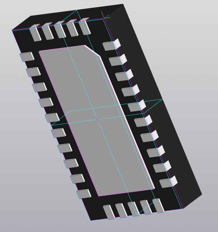 3D модель Корпус QFN-30 (3x5x0,75мм, шаг 0.4мм)