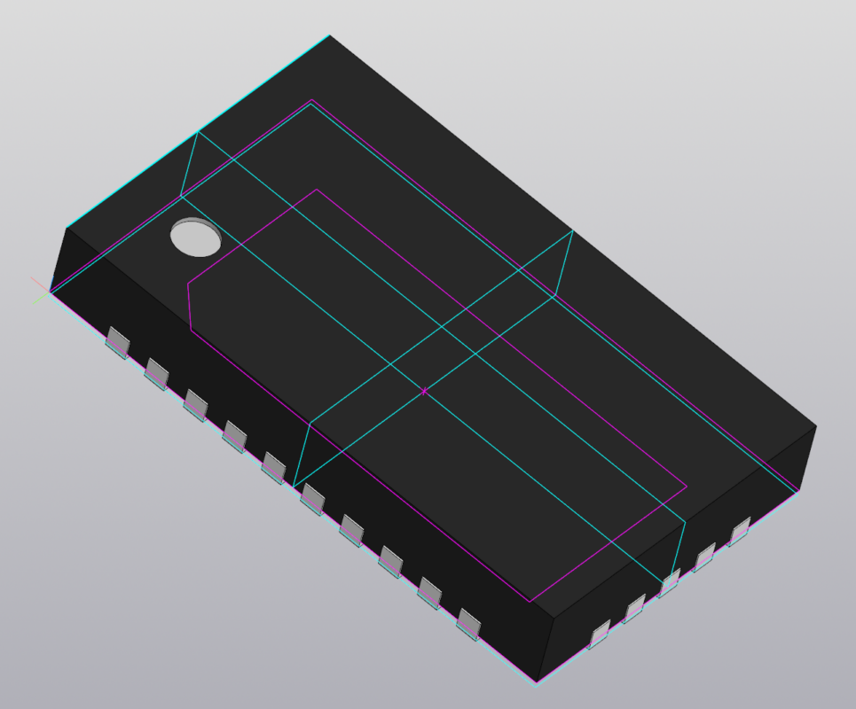 3D модель Корпус QFN-30 (3x5x0,75мм, шаг 0.4мм)