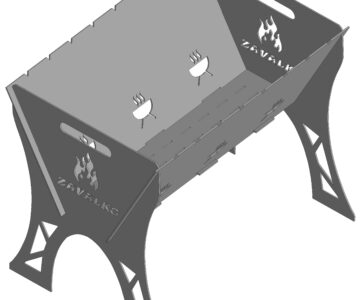 Чертеж Разборный мангал 530x370x455