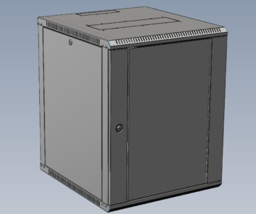 3D модель Шкаф телекоммуникационный настенный разборный 15U (600 × 650) дверь стекло