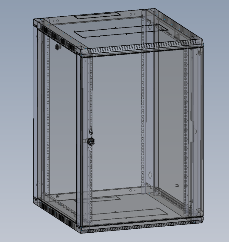 3D модель Шкаф телекоммуникационный настенный разборный 18U (600 × 650) дверь металл