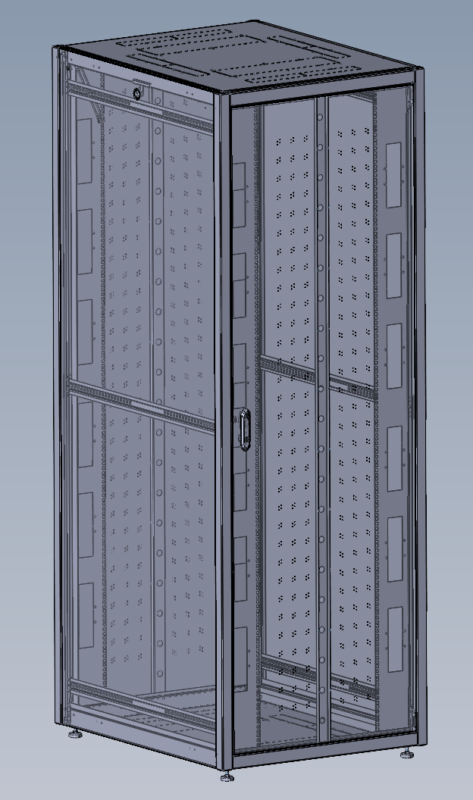 3D модель Шкаф телекоммуникационный напольный ЭКОНОМ 48U (800 × 1000) дверь перфорированная 2 шт.