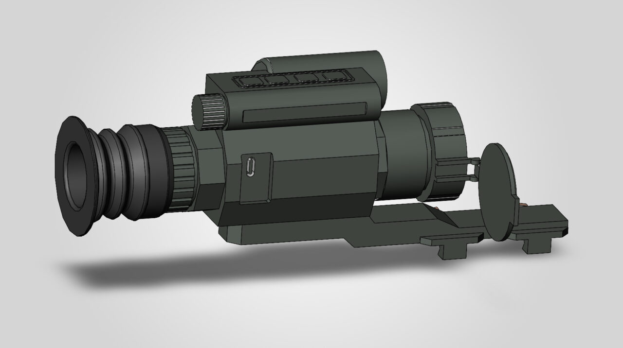 3D модель Тепловизионный прицел Атак ET23-35LRF PRO