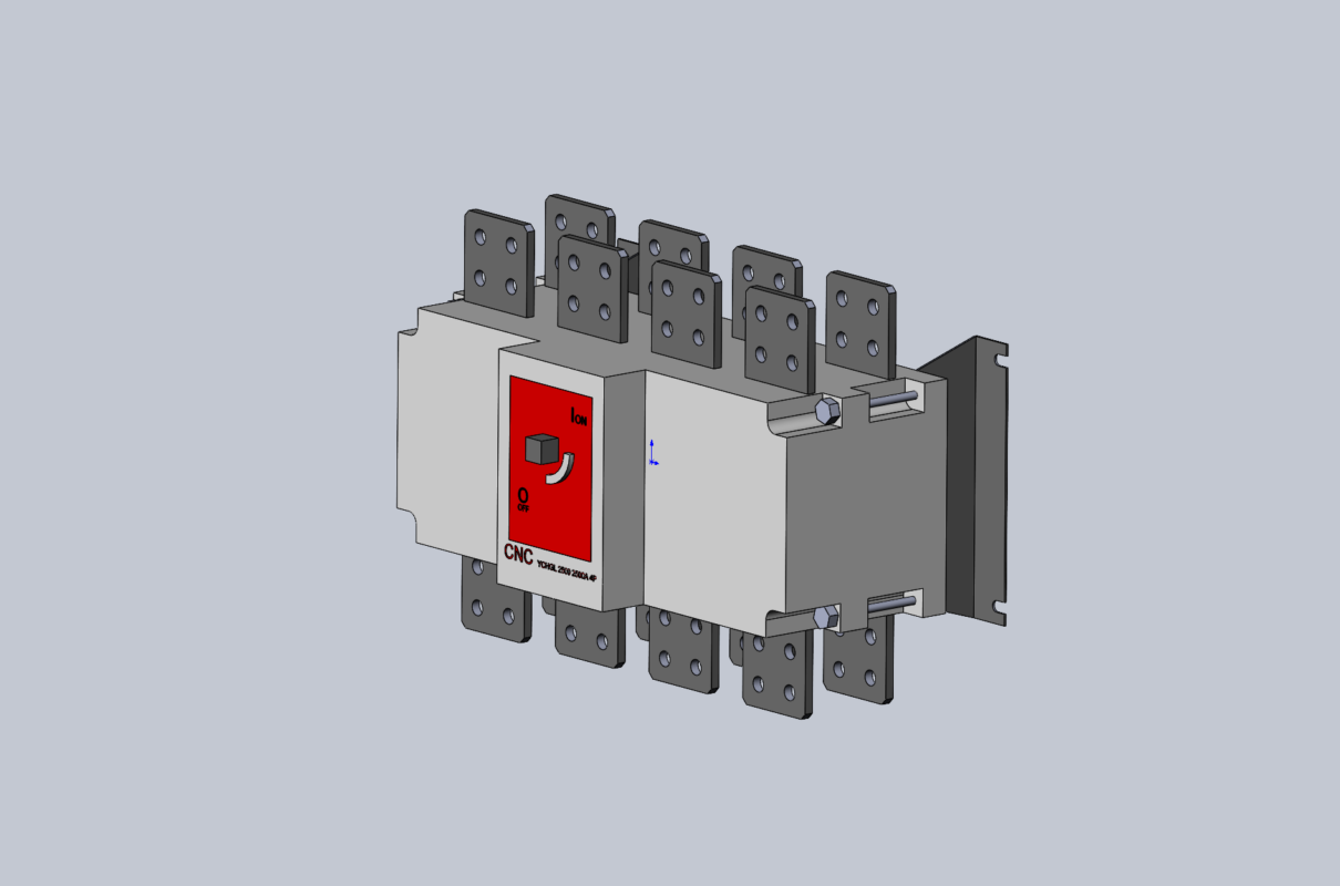 3D модель Выключатели нагрузки-рубильники CNC YCHGL 1600A и 2500А 4P
