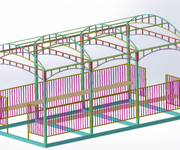 3D модель Беседка с дуговой крышей 6х3х3,3