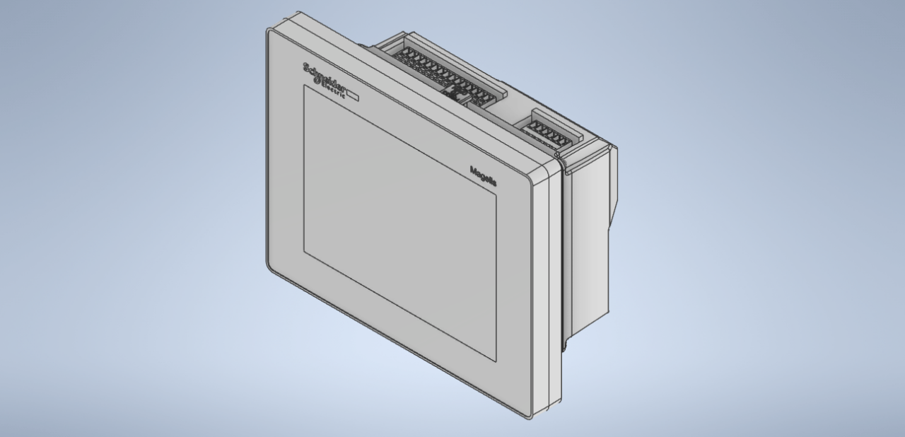 3D модель Компактная сенсорная панель оператора (HMI) Schneider Electric Magelis Easy GXU (модель HMIGXU3500/3512)