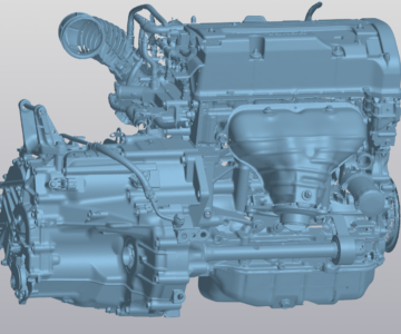 3D модель Скан модель двигателя Honda K20A с АКПП MTJA