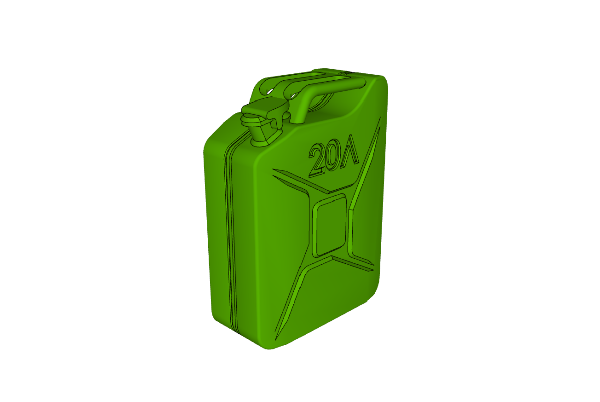 3D модель Канистра-брелок 20л  - размеры (Д*Ш*В) - 45*21,5*60 мм.