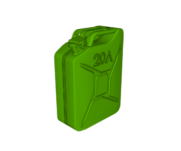 3D модель Канистра-брелок 20л  - размеры (Д*Ш*В) - 45*21,5*60 мм.