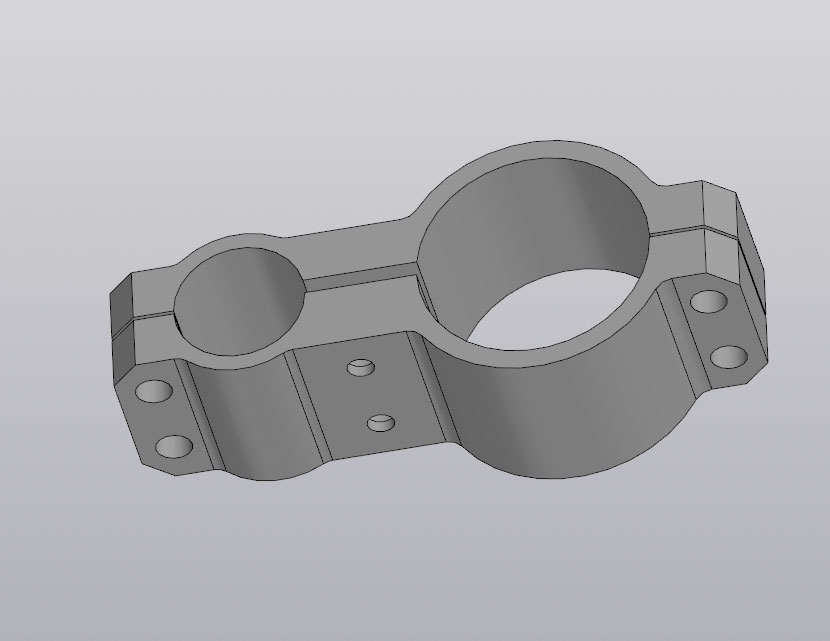 3D модель Крепление ЛЦУ на ствол d=14 мм для 3D-печати
