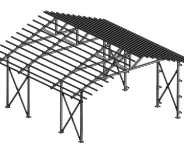 3D модель Навес для авто 7,1x6,0 м