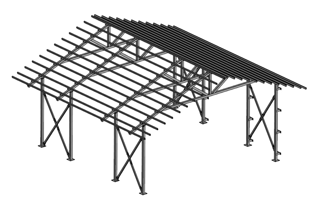 3D модель Навес для авто 7,1x6,0 м