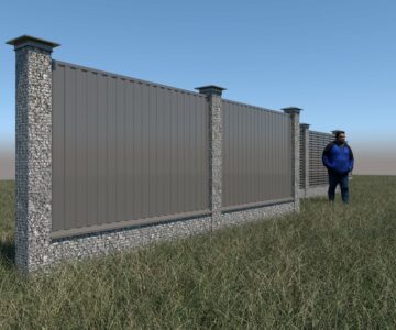 3D модель Забор с габионами