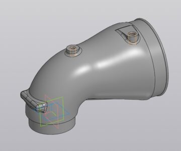 3D модель Отвод с местами под датчики на всасе привода ЯМЗ-850 (ПД-500)
