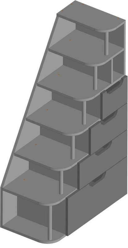 3D модель Лестница-шкаф 800х400х1300