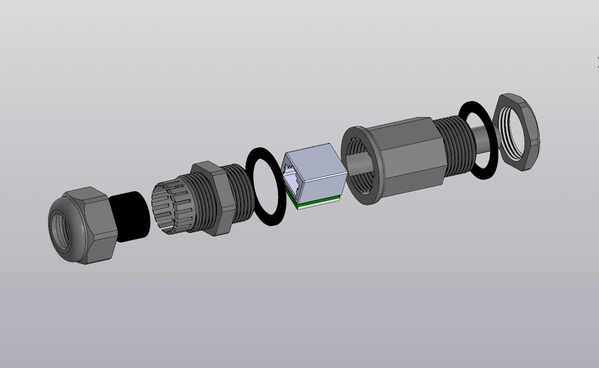 3D модель Гермоввод RJ45M22