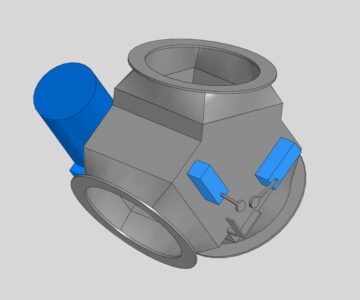3D модель Перекидной клапан симметричный с электроприводом