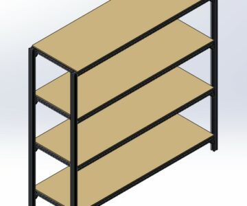 3D модель Стеллаж 1500x1500x500 (4 полки)