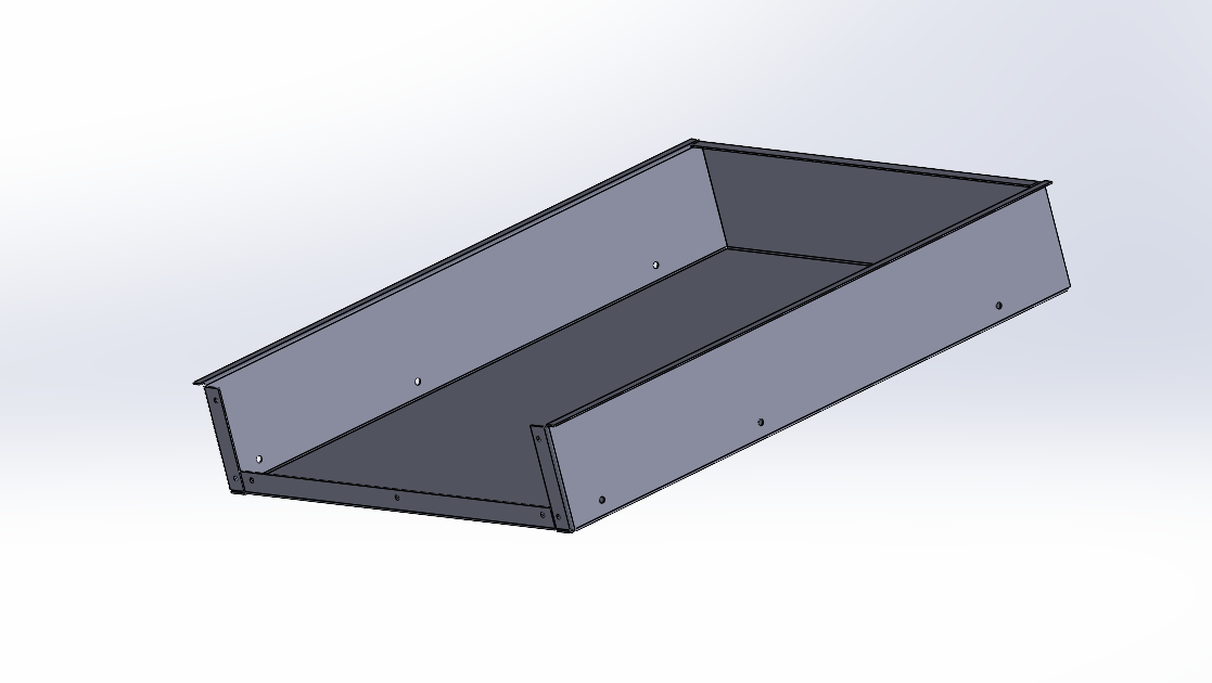 3D модель Малый ящик металлической тумбы 402х324х70 | Sheet Metal