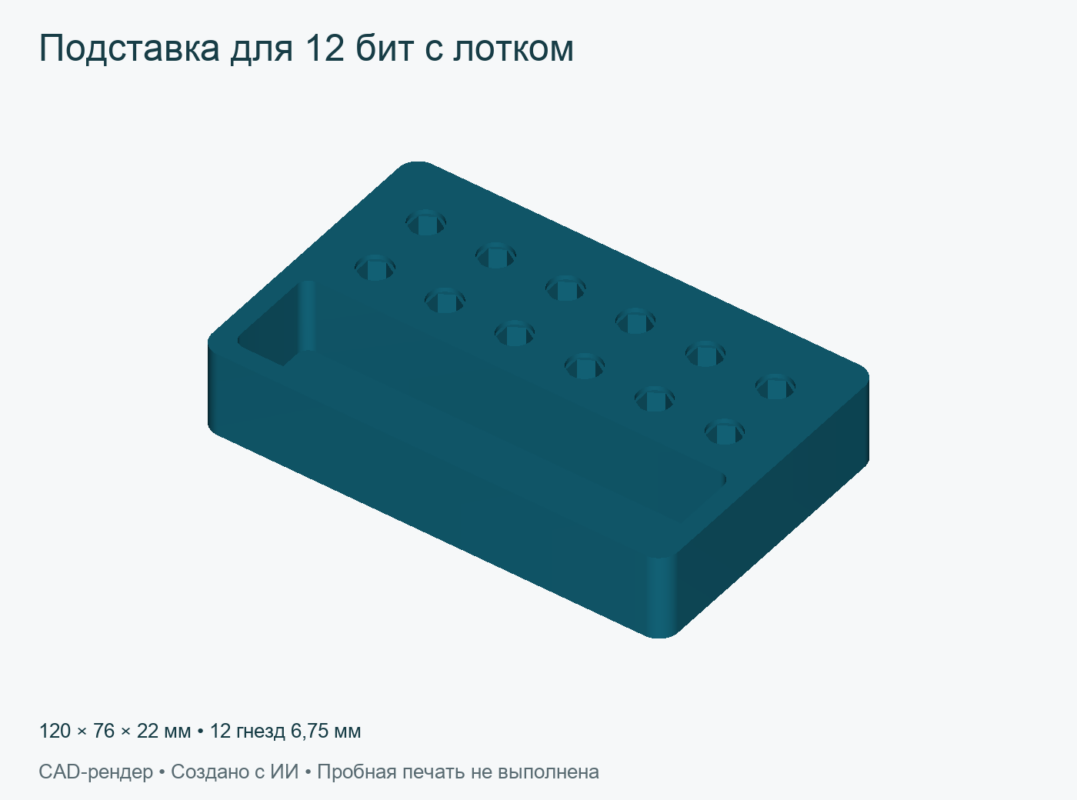 3D модель Набор аксессуаров для мастерской: органайзер кабелей, сборочный уголок и подставка для бит