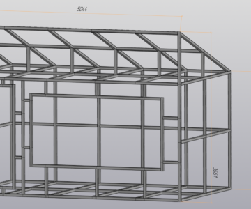 Чертеж Металлический каркас бытовки в КОМПАС‑3D