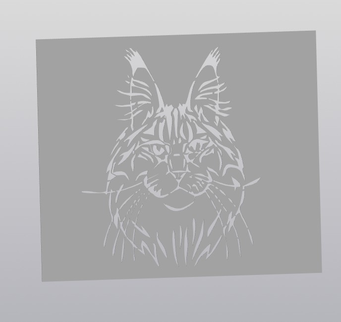 3D модель Рисунок maine coon для лазерной резки