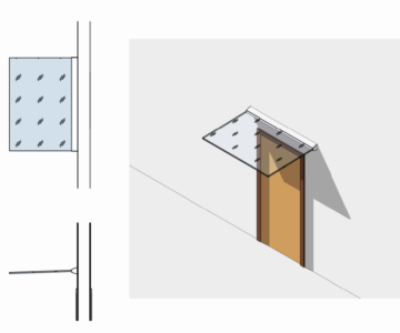 3D модель Revit-модель козырька в зажимном профиле