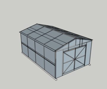 3D модель Проект железного гаража 6х3,85х2,2м
