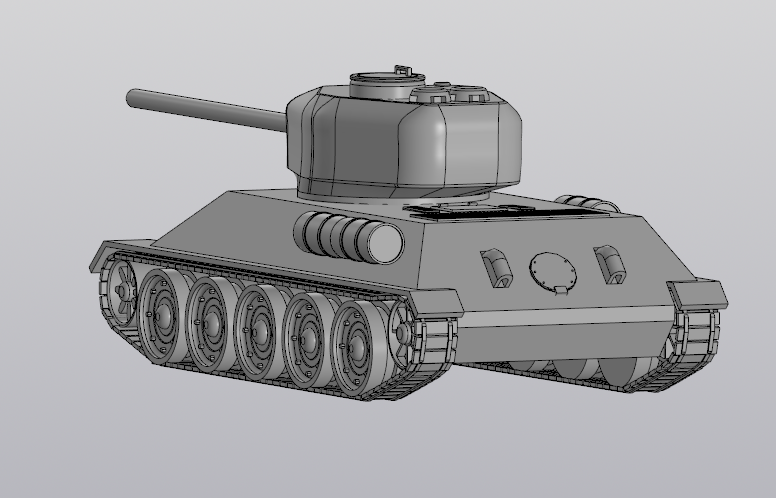 3D модель Модель игрушечного танка Т34-85