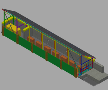 3D модель Навес для оборудования с солнечными панелями