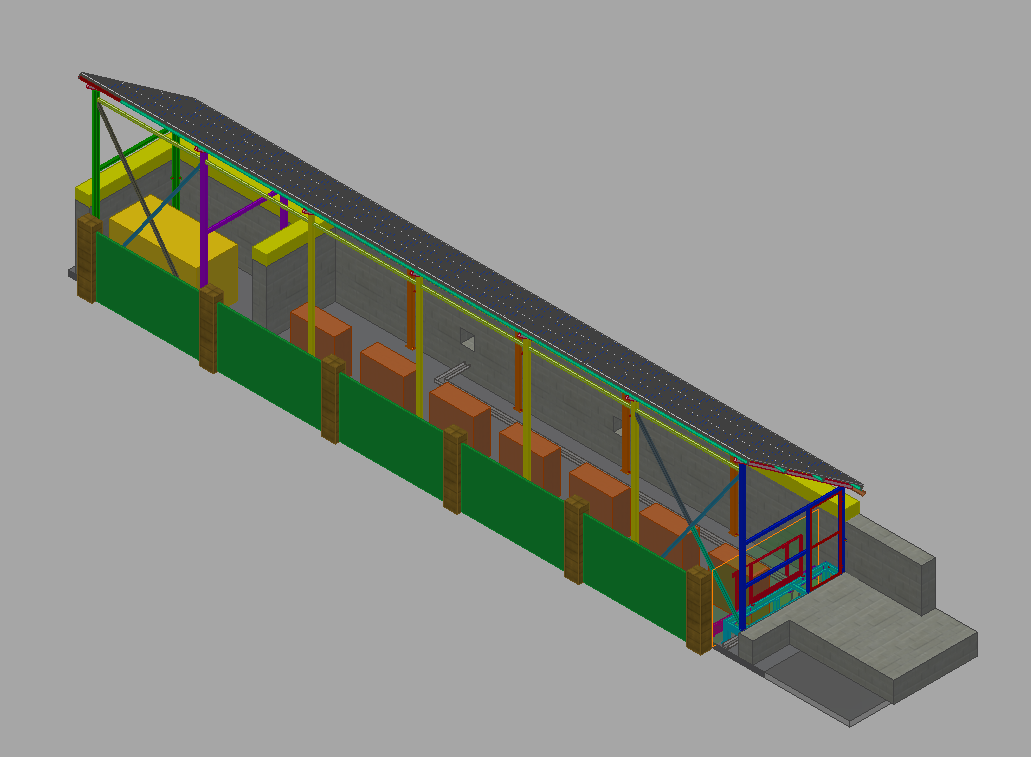 3D модель Навес для оборудования с солнечными панелями