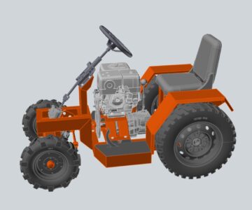 3D модель Минитрактор из стандартного металлопроката и запчастей ВАЗ,ГАЗ