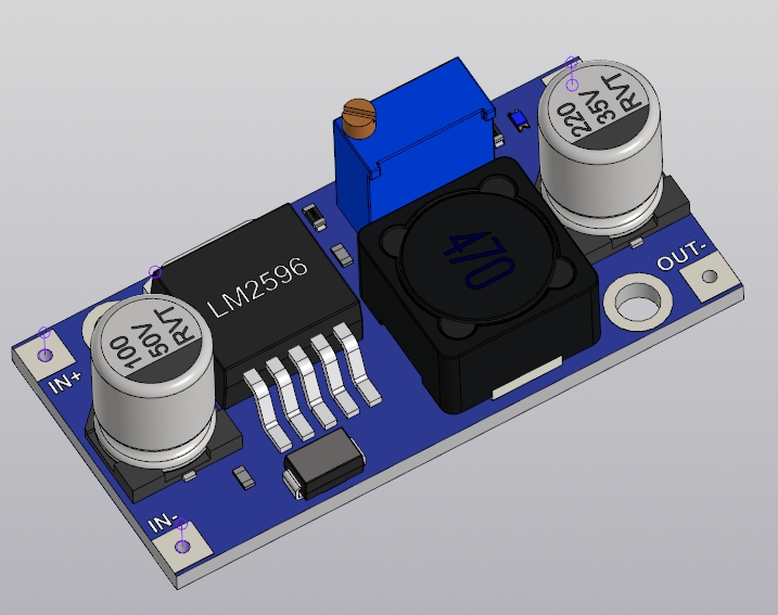 3D модель Плата DC/DC LM2596