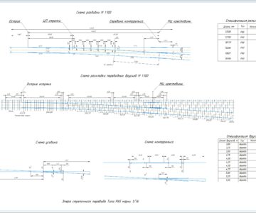 Чертеж Расчет и проектирование одиночного стрелочного перевода