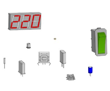 3D модель Элементы электроники (usb, конденсатор, переключатель)