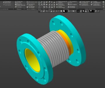3D модель Модель сильфонного компенсатора DN 100 PN 16