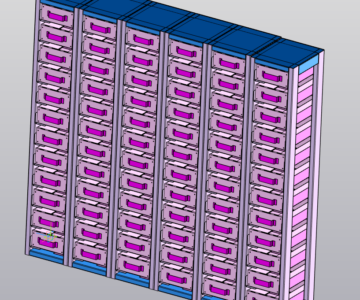3D модель Система хранения с металлическими ящиками