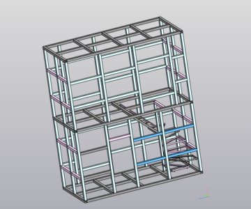 3D модель Модульная двухэтажная бытовка с внутренней лестницей (каркас)
