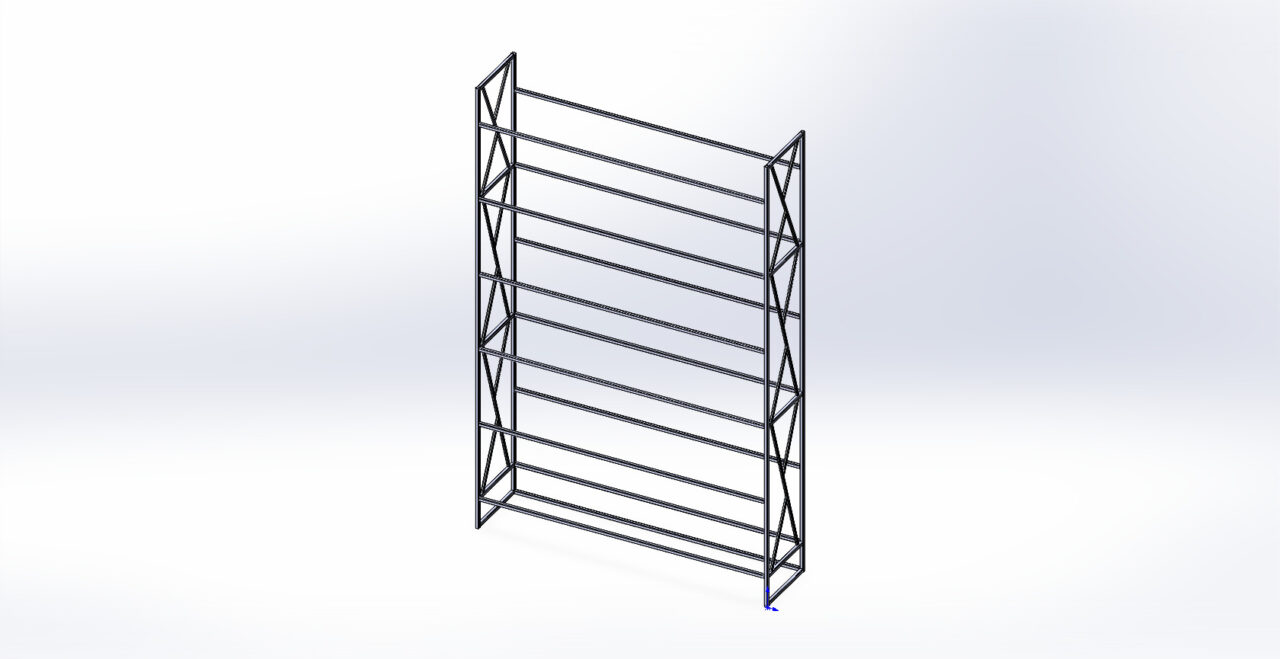 3D модель Стеллаж для книг 1250 х 300 х 1910 мм