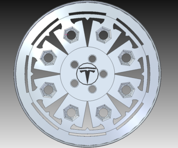 3D модель 19-дюймовая модель диска TESLA