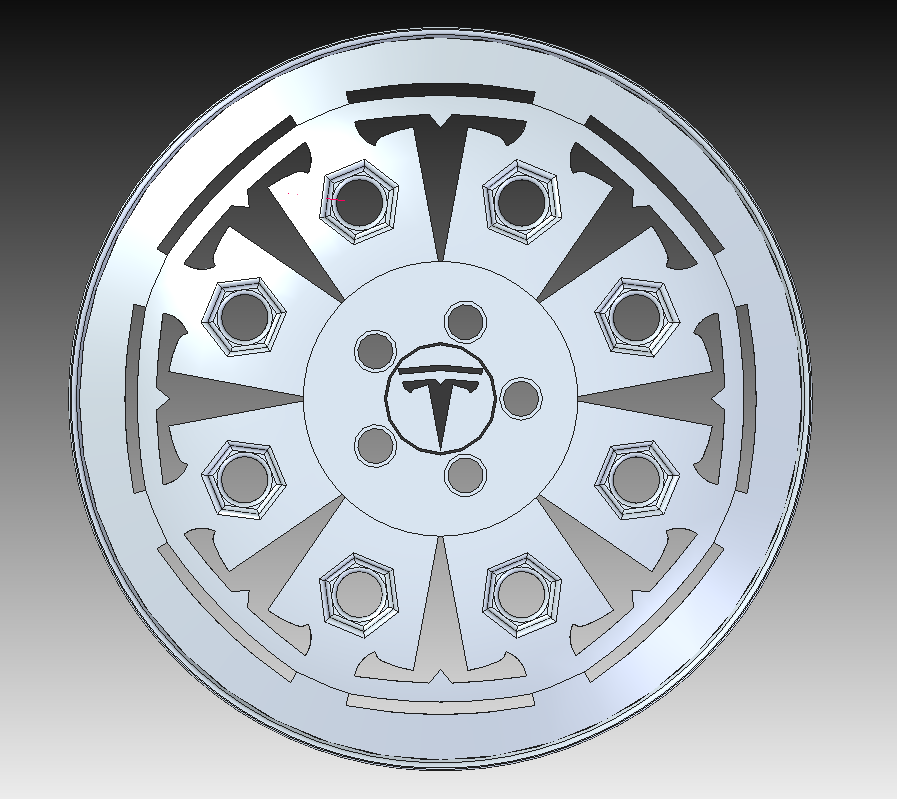 3D модель 19-дюймовая модель диска TESLA
