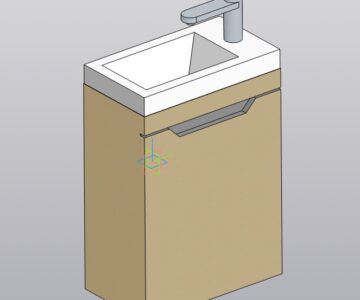 3D модель Тумба узкая с раковиной в ванную