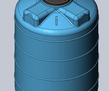 3D модель Пластиковая емкость 2000 л с крышкой 380 мм